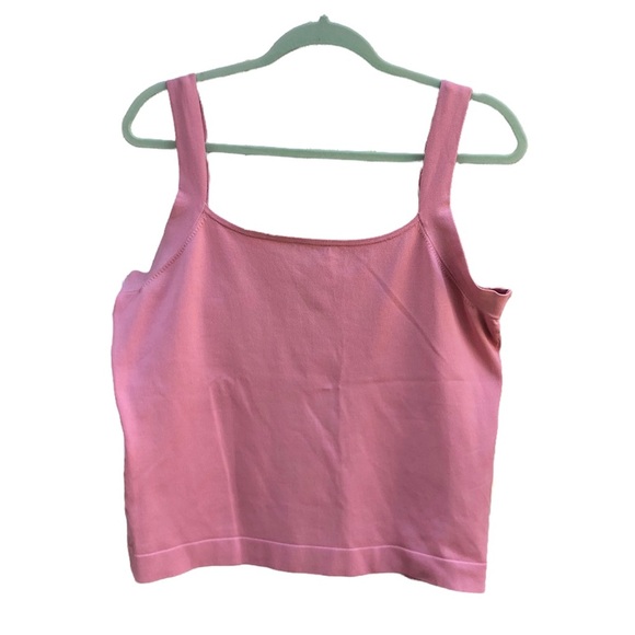 LAFAYETTE 148 PINK CROPPED SILK BLEND SWEATER TANK - Picture 1 of 5